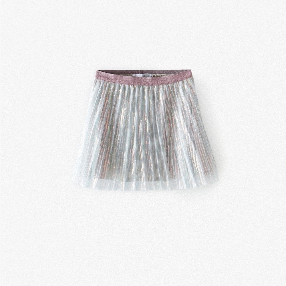 ZARA GIRLS - pleated sequined skirt (size 7)